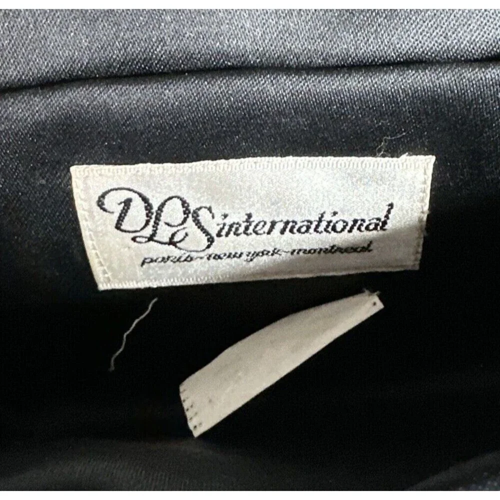 DLS International Purse Clutch Shoulder Strap Beaded Sequins Black Gold Silver‎